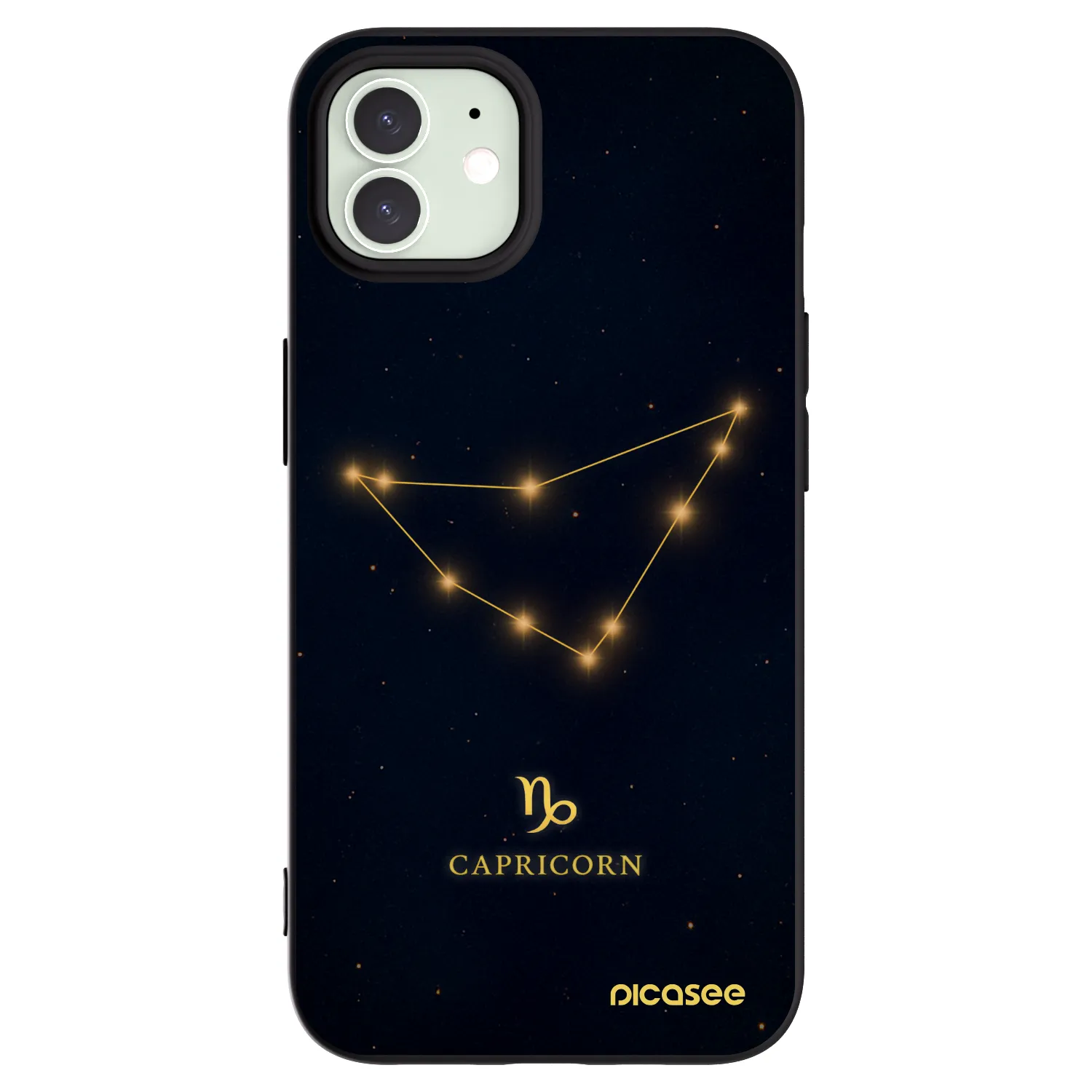 Picasee Μαύρη θήκη σιλικόνης για Apple iPhone 12 - CAPRICORN