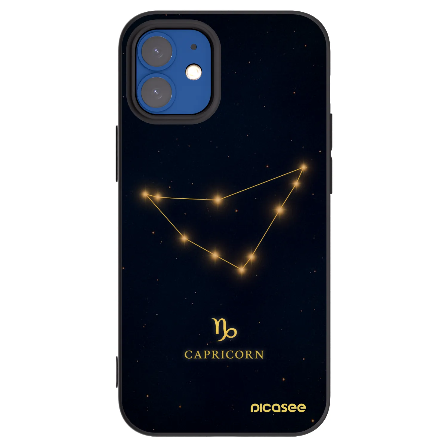 Picasee Μαύρη θήκη σιλικόνης για Apple iPhone 12 mini - CAPRICORN