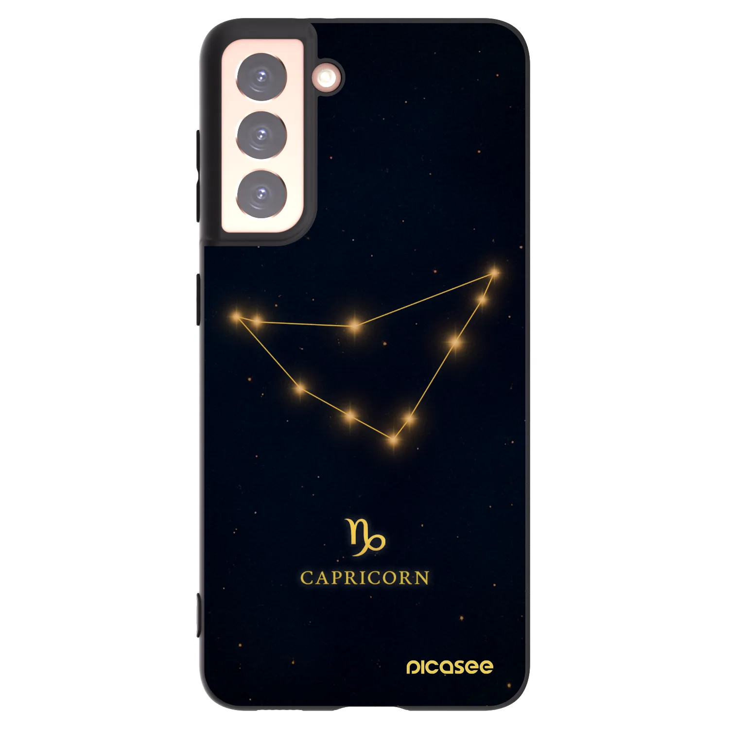 Picasee Μαύρη θήκη σιλικόνης για Samsung Galaxy S21 5G G991B - CAPRICORN