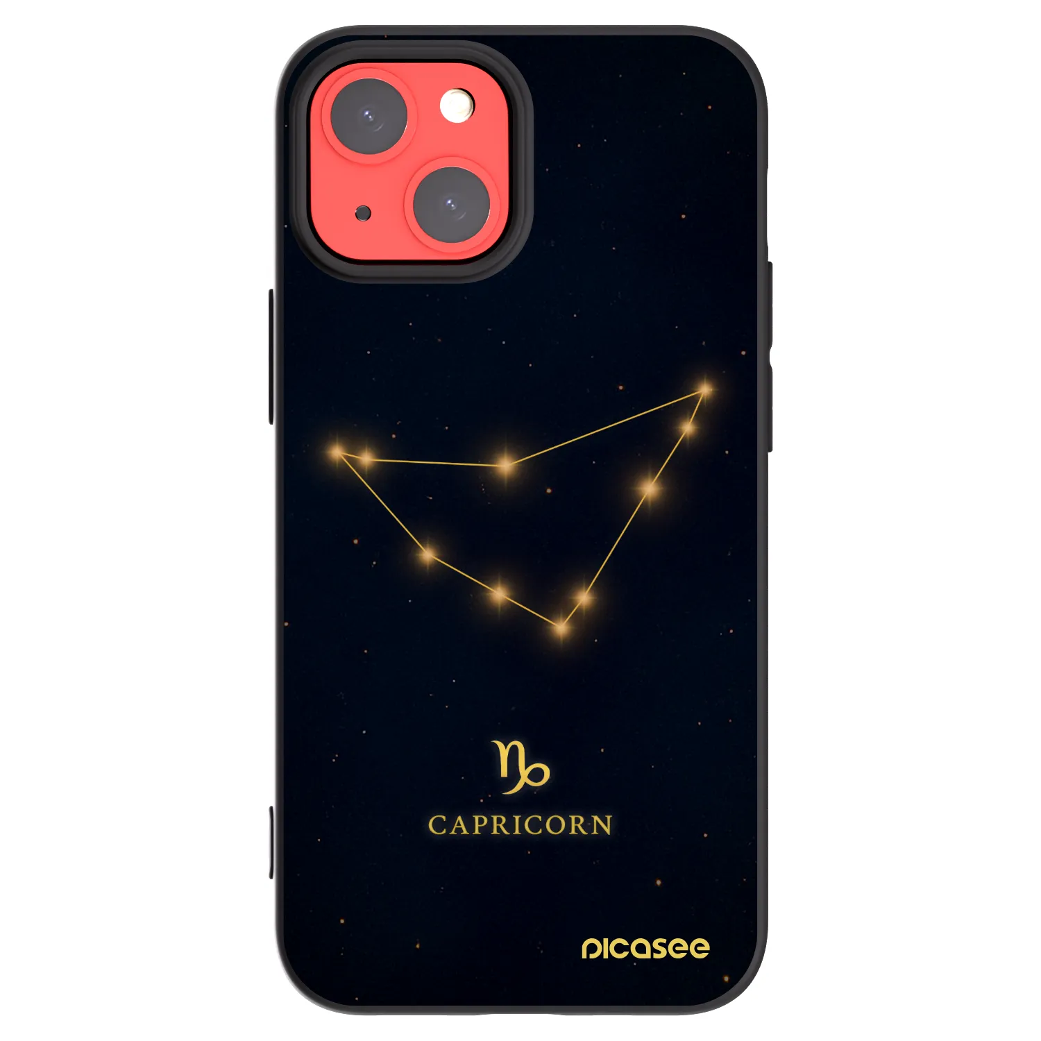 Picasee Μαύρη θήκη σιλικόνης για Apple iPhone 13 mini - CAPRICORN