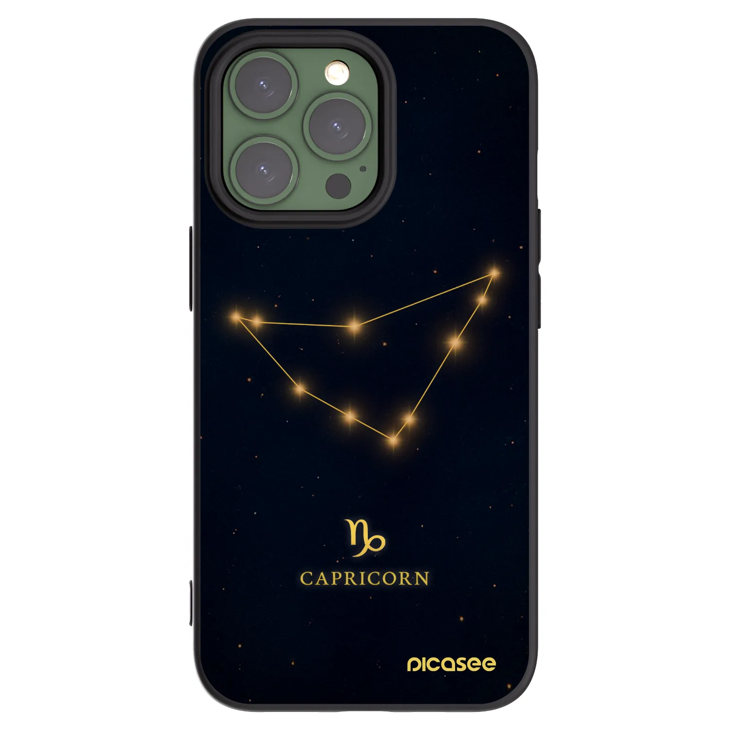 Picasee Μαύρη θήκη σιλικόνης για Apple iPhone 13 Pro - CAPRICORN