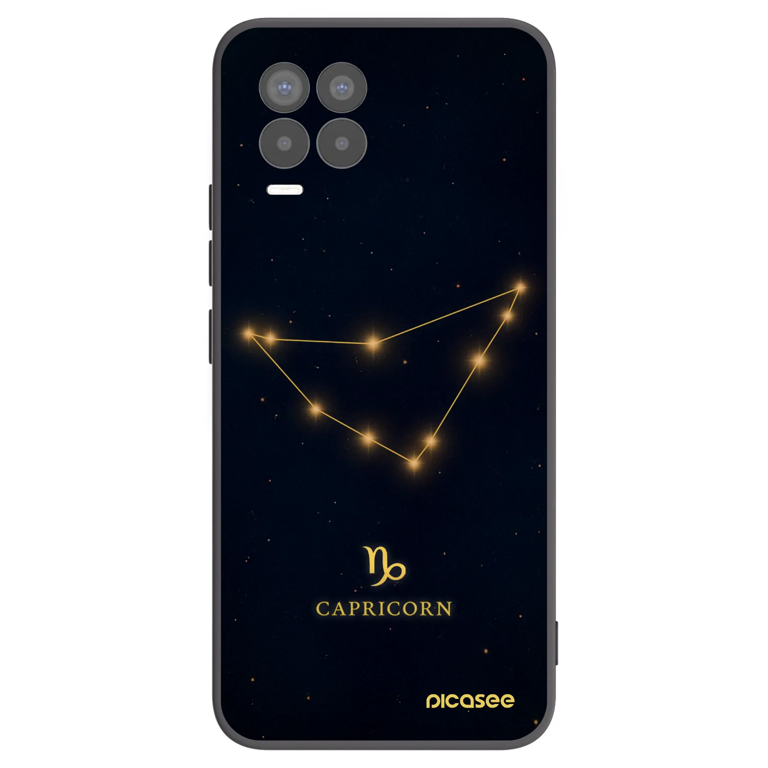 Picasee Μαύρη θήκη σιλικόνης για Realme 8 4G - CAPRICORN