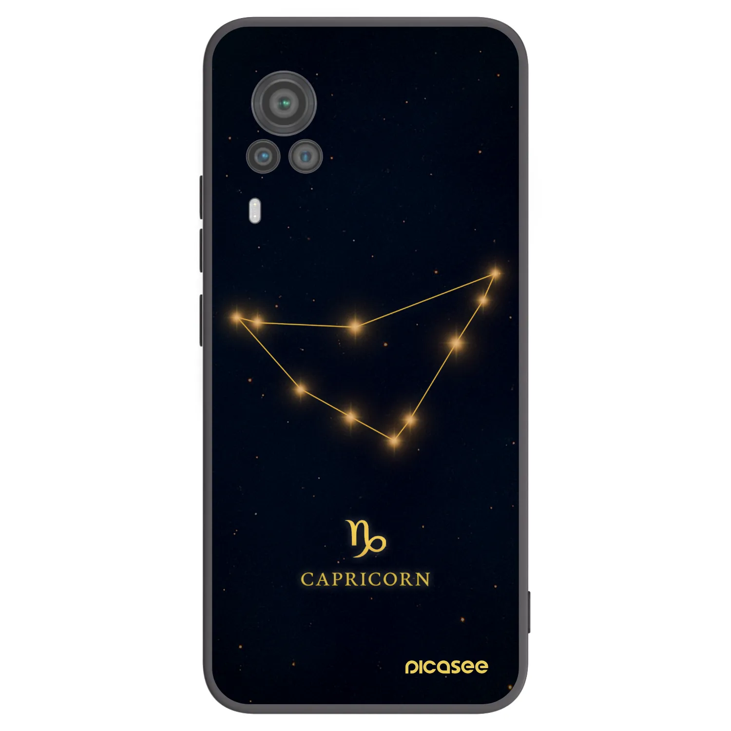 Picasee Μαύρη θήκη σιλικόνης για Vivo X60 Pro 5G - CAPRICORN