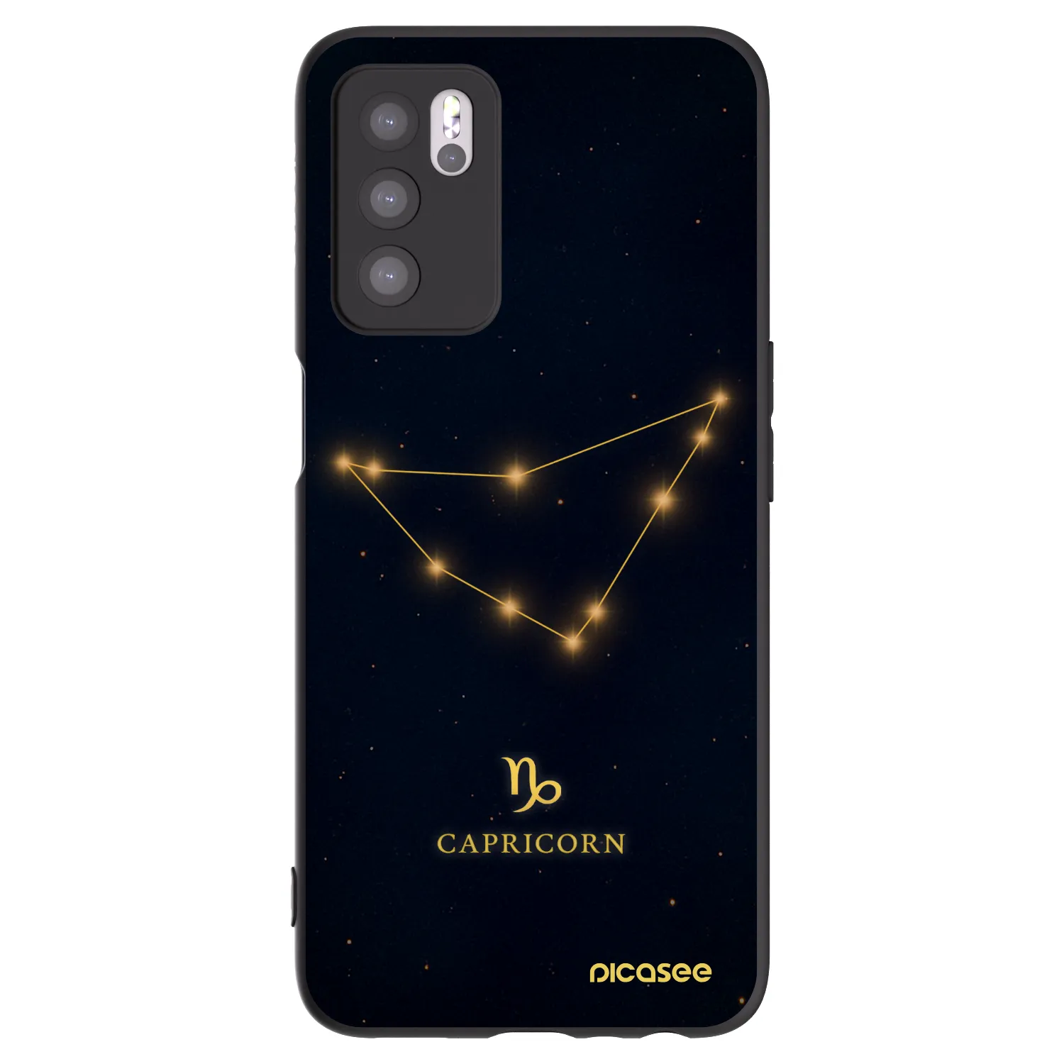Picasee Μαύρη θήκη σιλικόνης για OPPO A16 - CAPRICORN