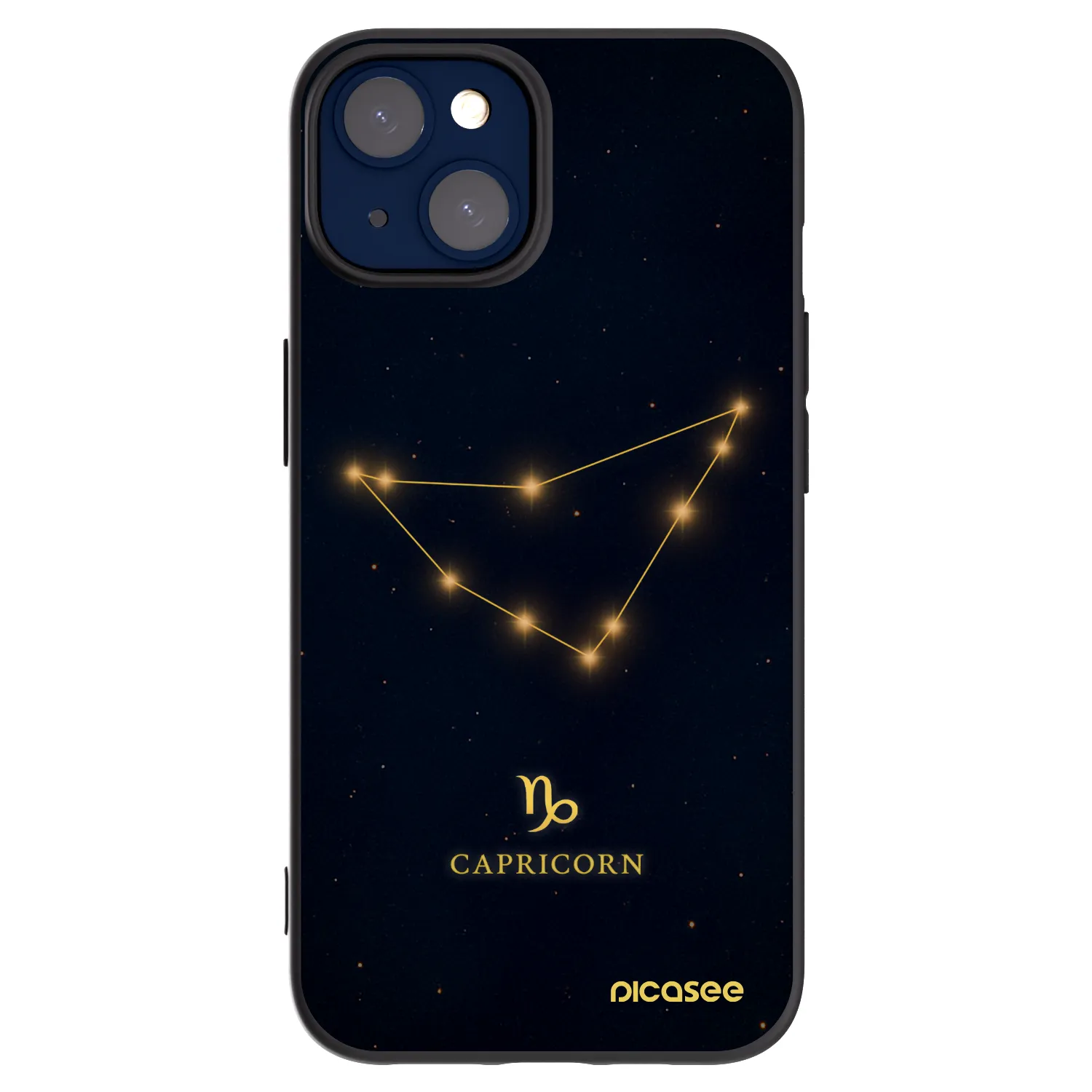 Picasee Μαύρη θήκη σιλικόνης για Apple iPhone 14 - CAPRICORN