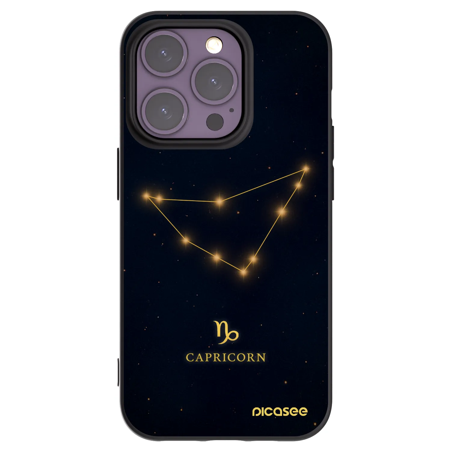 Picasee Μαύρη θήκη σιλικόνης για Apple iPhone 14 Pro - CAPRICORN