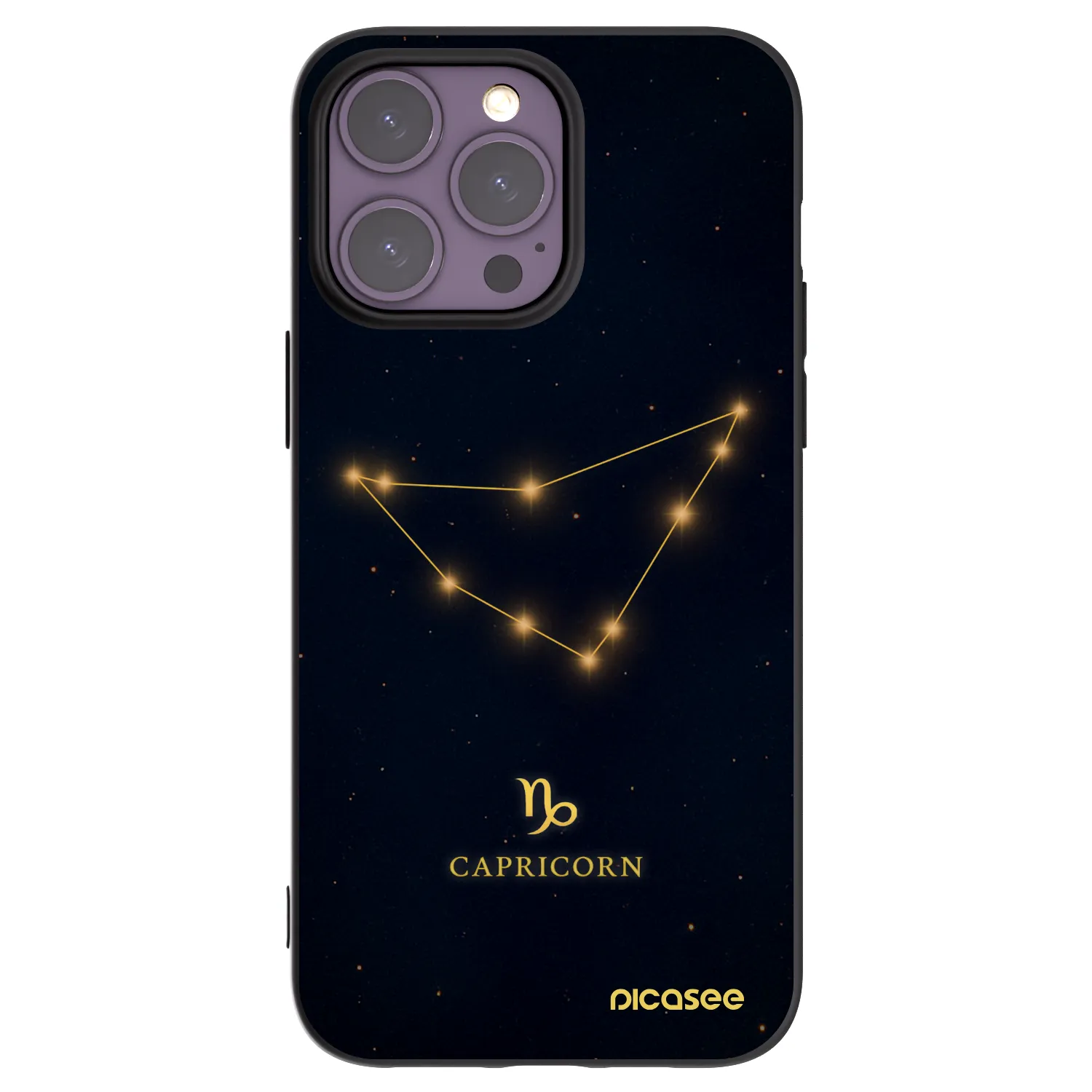 Picasee Μαύρη θήκη σιλικόνης για Apple iPhone 14 Pro Max - CAPRICORN