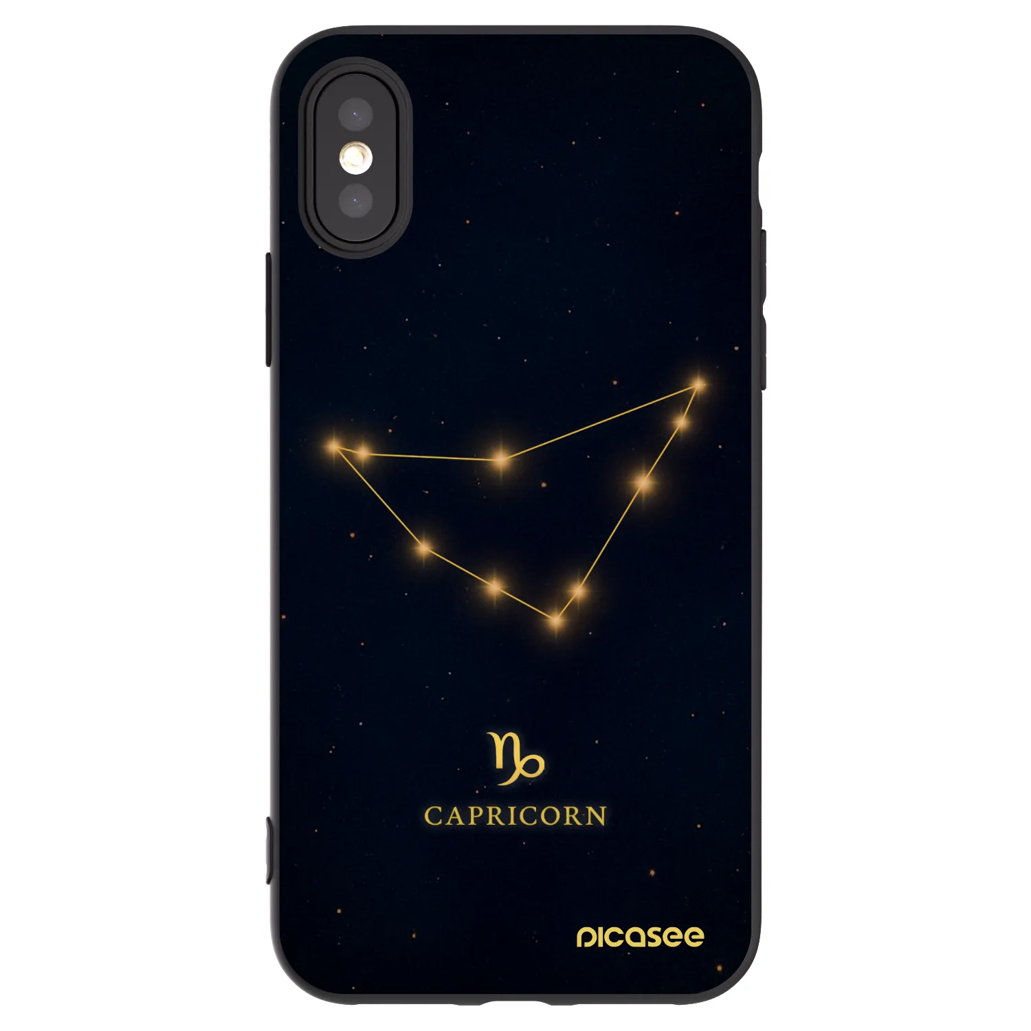 Picasee Μαύρη θήκη σιλικόνης για Apple iPhone X/XS - CAPRICORN