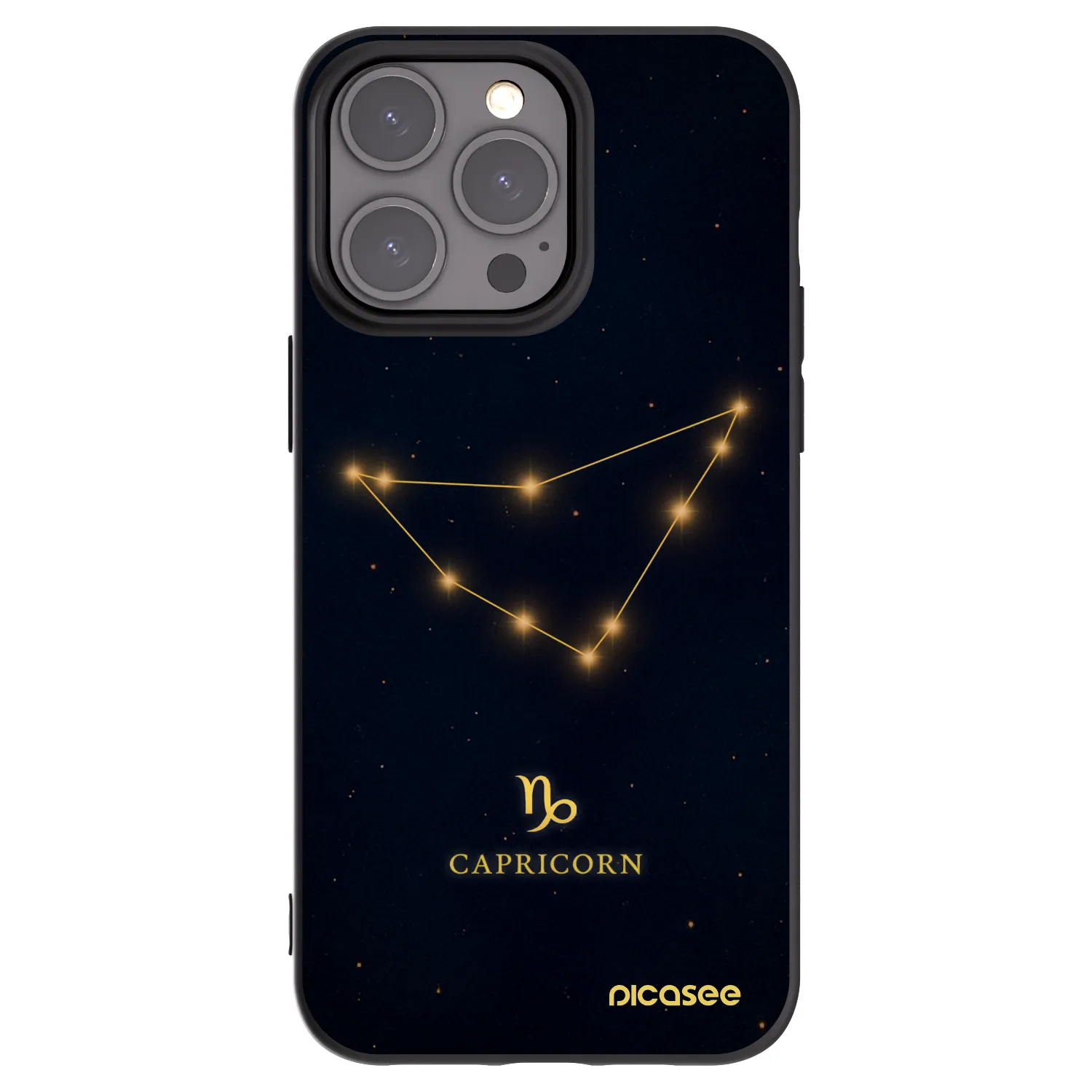 Picasee Μαύρη θήκη σιλικόνης για Apple iPhone 15 Pro Max - CAPRICORN