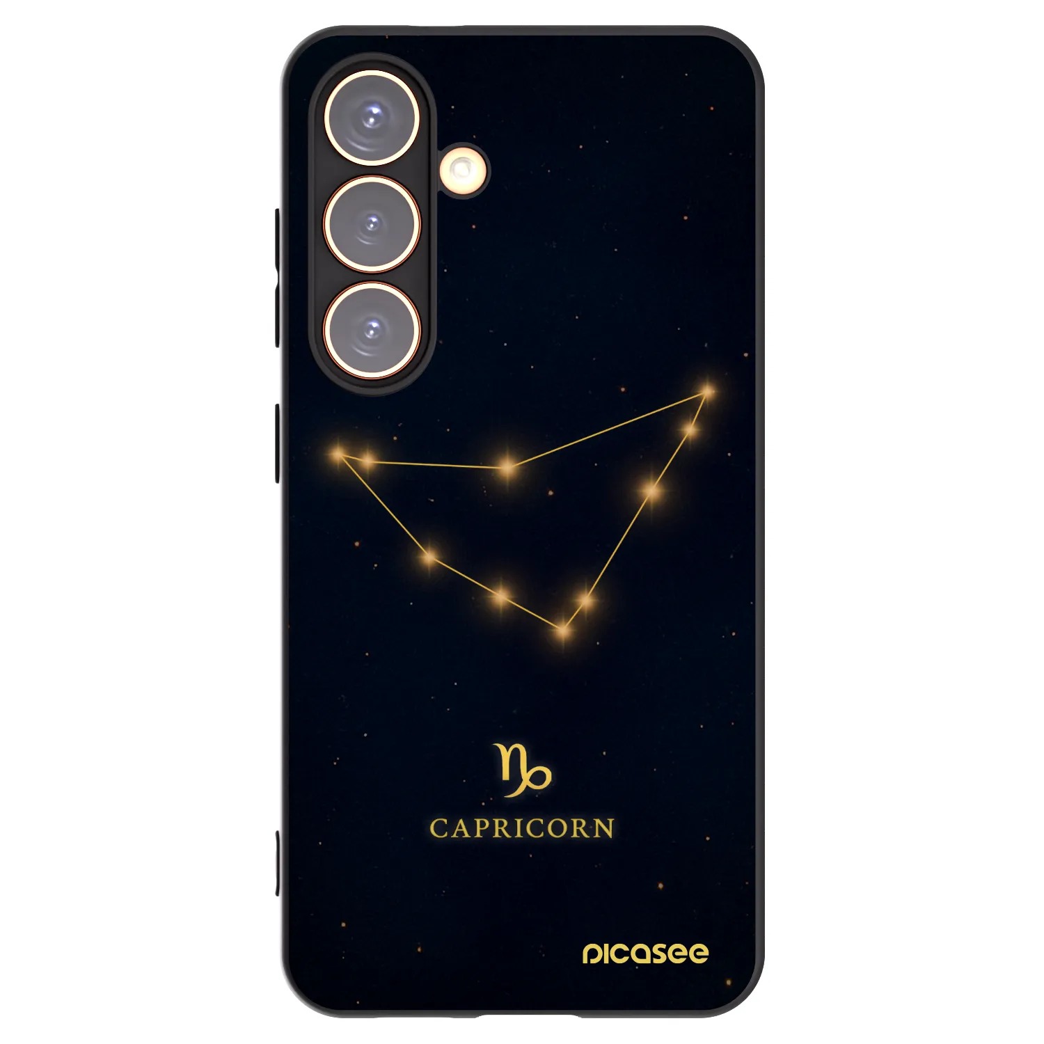 Picasee Μαύρη θήκη σιλικόνης για Samsung Galaxy S24 S921B 5G - CAPRICORN