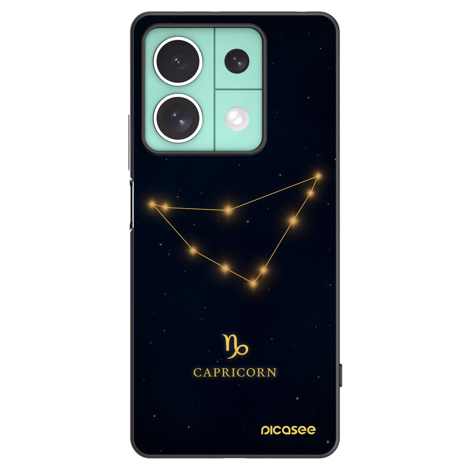 Picasee Μαύρη θήκη σιλικόνης για Xiaomi Redmi Note 13 5G - CAPRICORN