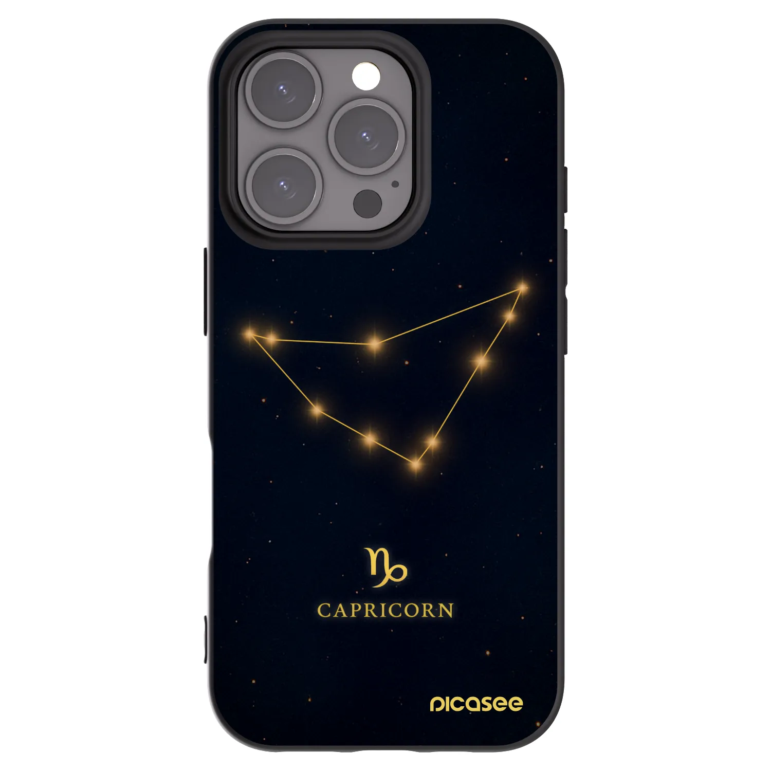 Picasee Μαύρη θήκη σιλικόνης για Apple iPhone 16 Pro - CAPRICORN