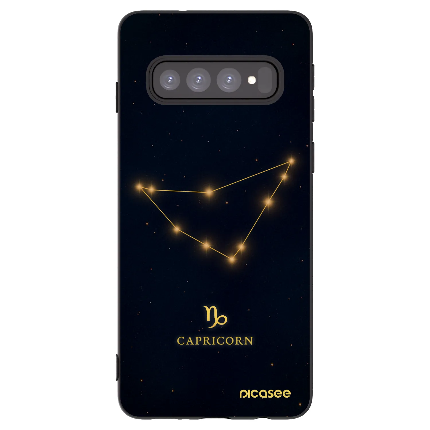 Picasee Μαύρη θήκη σιλικόνης για Samsung Galaxy S10 G973 - CAPRICORN