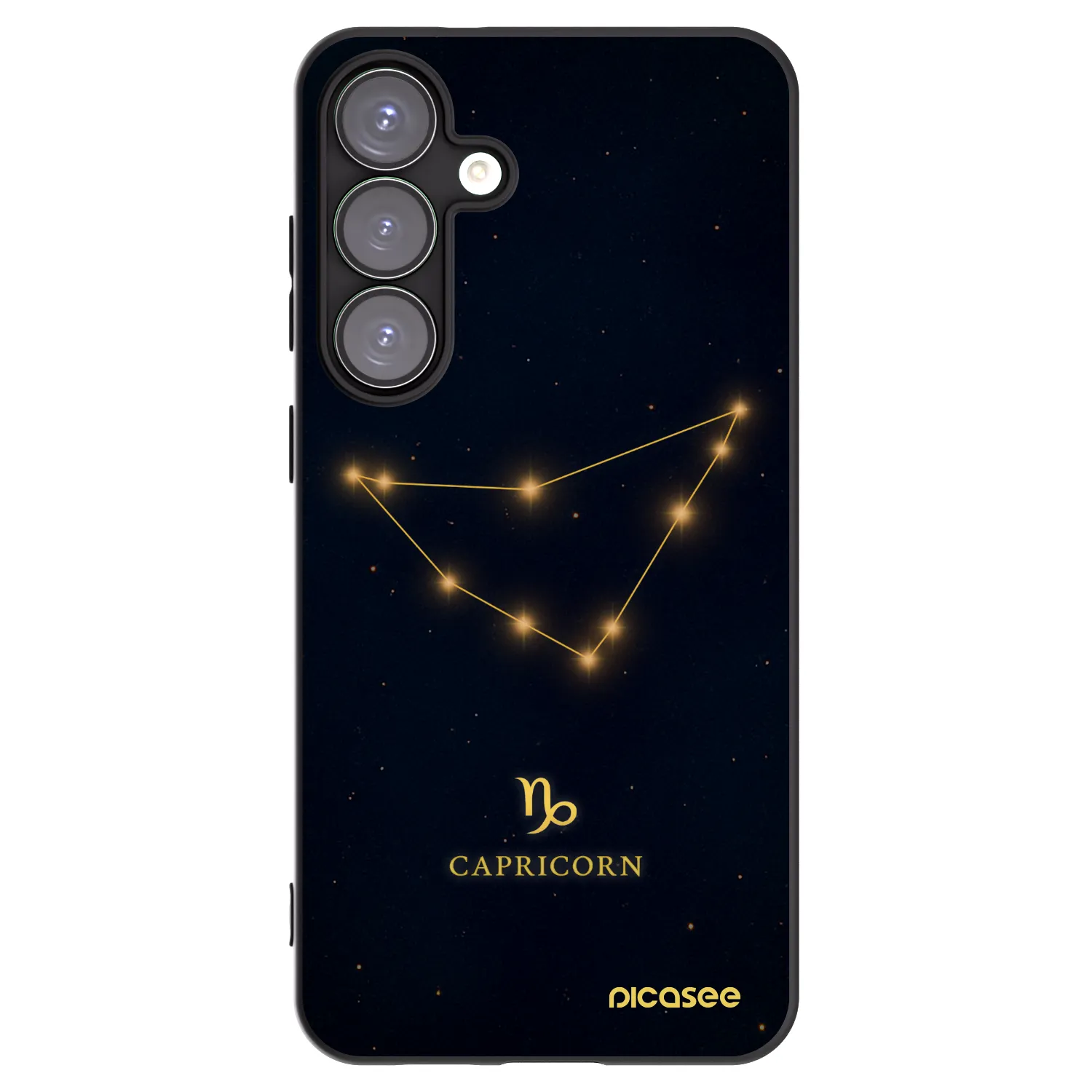 Picasee Μαύρη θήκη σιλικόνης για Samsung Galaxy S25+ 5G - CAPRICORN
