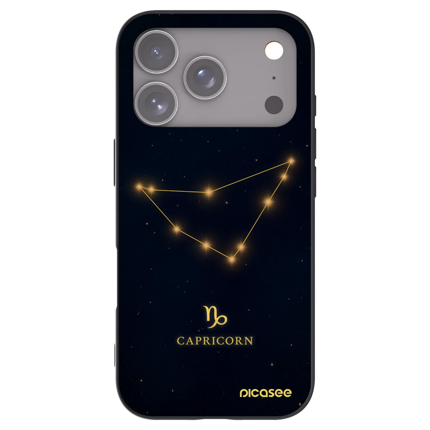 Picasee Μαύρη θήκη σιλικόνης για Apple iPhone 17 Pro - CAPRICORN