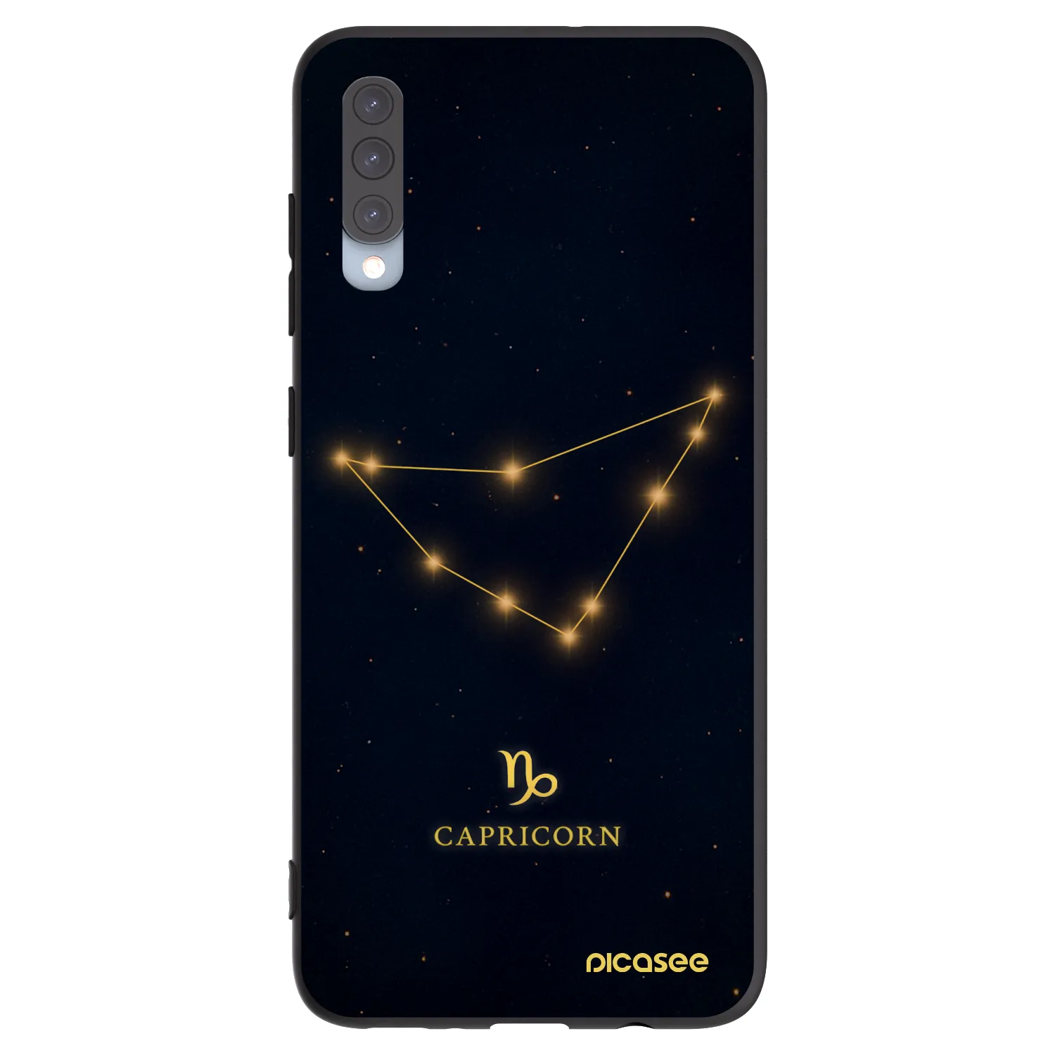 Picasee Μαύρη θήκη σιλικόνης για Samsung Galaxy A70 A705F - CAPRICORN