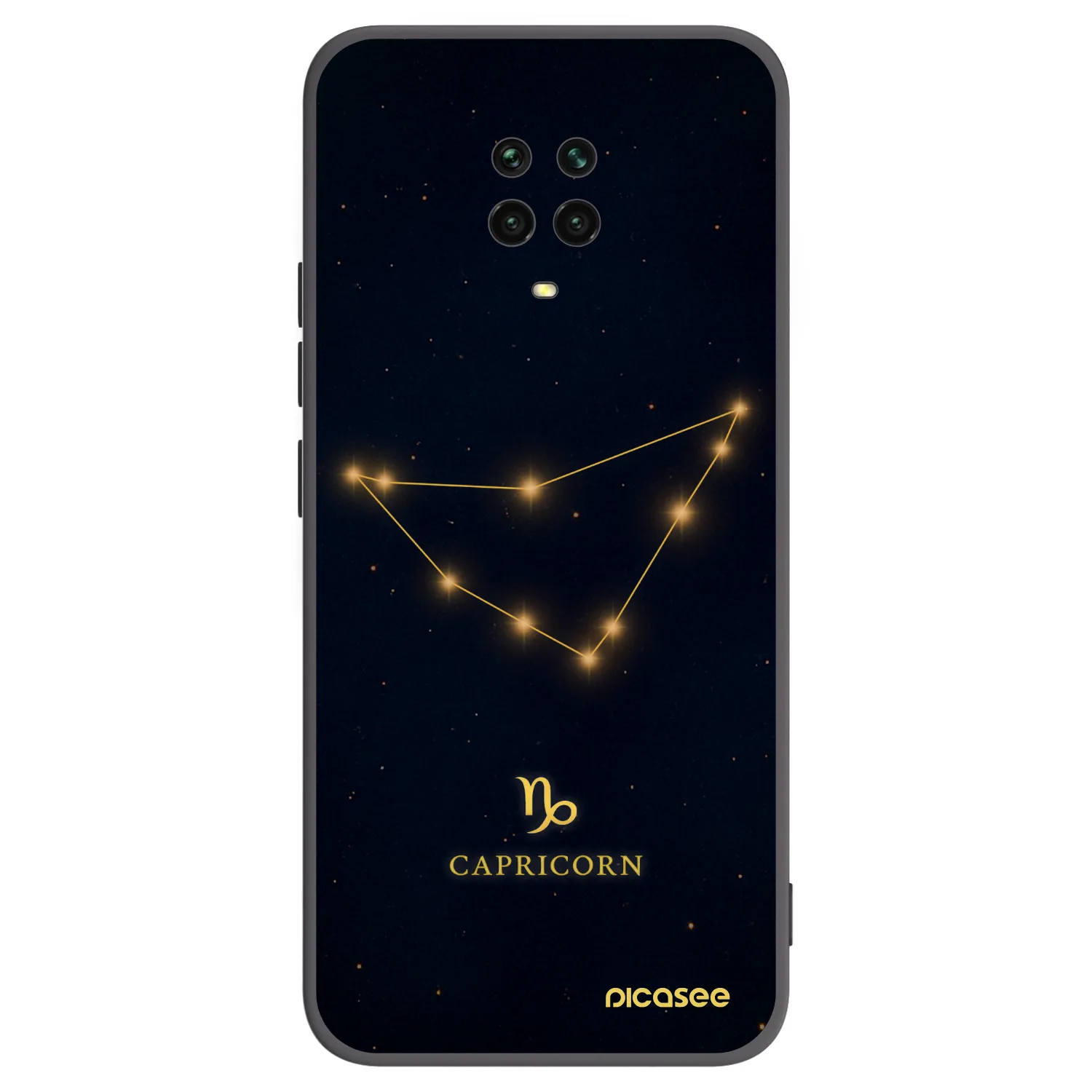 Picasee Μαύρη θήκη σιλικόνης για Xiaomi Redmi Note 9S - CAPRICORN
