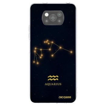 Picasee Μαύρη θήκη σιλικόνης για Xiaomi Poco X3 - AQUARIUS