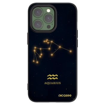 Picasee Μαύρη θήκη σιλικόνης για Apple iPhone 13 Pro - AQUARIUS