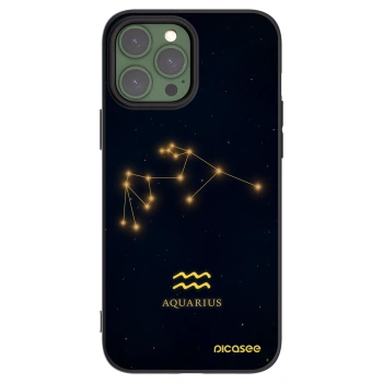 Picasee Μαύρη θήκη σιλικόνης για Apple iPhone 13 Pro Max - AQUARIUS