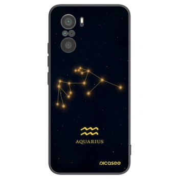 Picasee Μαύρη θήκη σιλικόνης για Xiaomi Poco F3 - AQUARIUS
