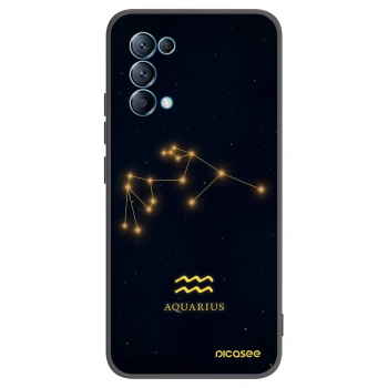 Picasee Μαύρη θήκη σιλικόνης για OPPO Reno 5 5G - AQUARIUS