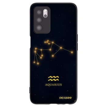 Picasee Μαύρη θήκη σιλικόνης για OPPO A16s - AQUARIUS