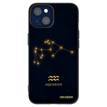 Picasee Μαύρη θήκη σιλικόνης για Apple iPhone 14 - AQUARIUS