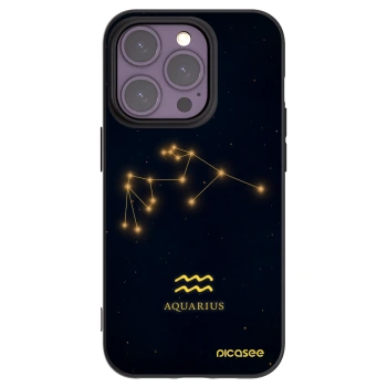 Picasee Μαύρη θήκη σιλικόνης για Apple iPhone 14 Pro - AQUARIUS