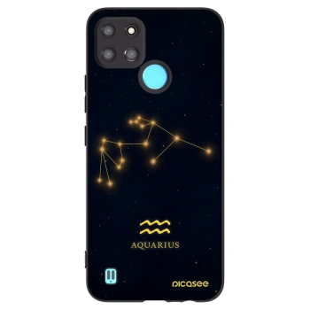 Picasee Μαύρη θήκη σιλικόνης για Realme C21Y - AQUARIUS