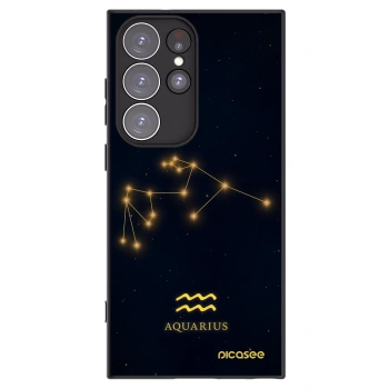 Picasee Μαύρη θήκη σιλικόνης για Samsung Galaxy S23 Ultra 5G - AQUARIUS