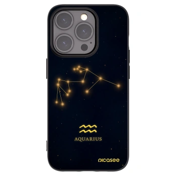 Picasee Μαύρη θήκη σιλικόνης για Apple iPhone 15 Pro - AQUARIUS