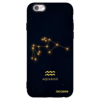 Picasee Μαύρη θήκη σιλικόνης για Apple iPhone 6/6S - AQUARIUS
