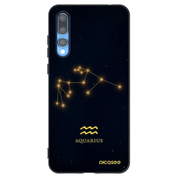 Picasee Μαύρη θήκη σιλικόνης για Huawei P20 Pro - AQUARIUS