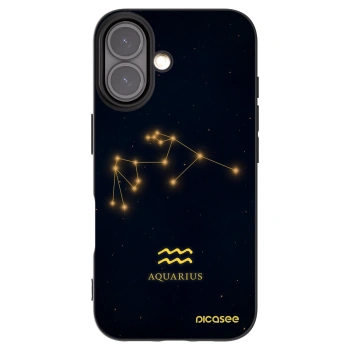 Picasee Μαύρη θήκη σιλικόνης για Apple iPhone 16 - AQUARIUS