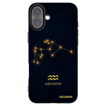 Picasee Μαύρη θήκη σιλικόνης για Apple iPhone 16 Plus - AQUARIUS