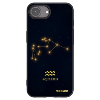 Picasee Μαύρη θήκη σιλικόνης για Apple iPhone 16e - AQUARIUS