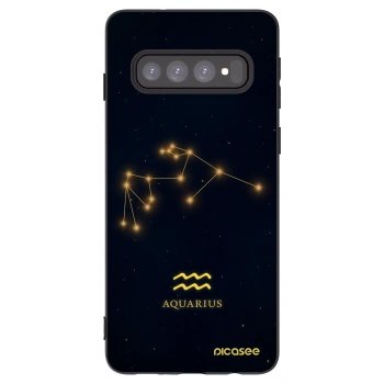 Picasee Μαύρη θήκη σιλικόνης για Samsung Galaxy S10 G973 - AQUARIUS