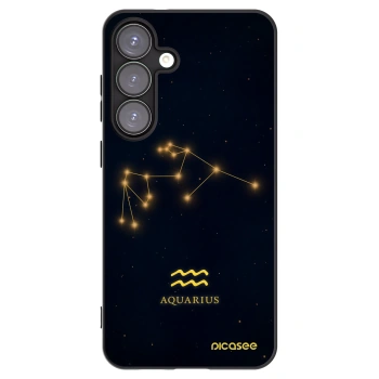Picasee Μαύρη θήκη σιλικόνης για Samsung Galaxy S25+ 5G - AQUARIUS