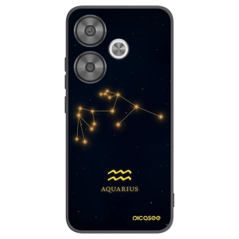 Picasee Μαύρη θήκη σιλικόνης για Xiaomi Poco F6 - AQUARIUS