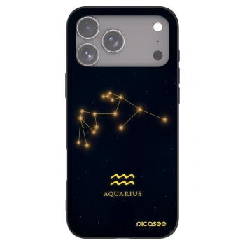 Picasee Μαύρη θήκη σιλικόνης για Apple iPhone 17 Pro Max - AQUARIUS