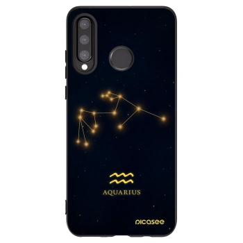 Picasee Μαύρη θήκη σιλικόνης για Huawei P30 Lite - AQUARIUS