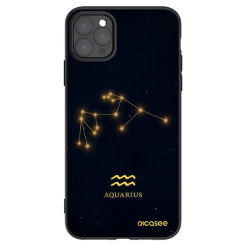 Picasee Μαύρη θήκη σιλικόνης για Apple iPhone 11 Pro Max - AQUARIUS