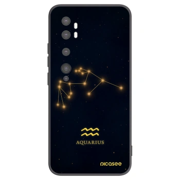 Picasee Μαύρη θήκη σιλικόνης για Xiaomi Mi Note 10 (Pro) - AQUARIUS