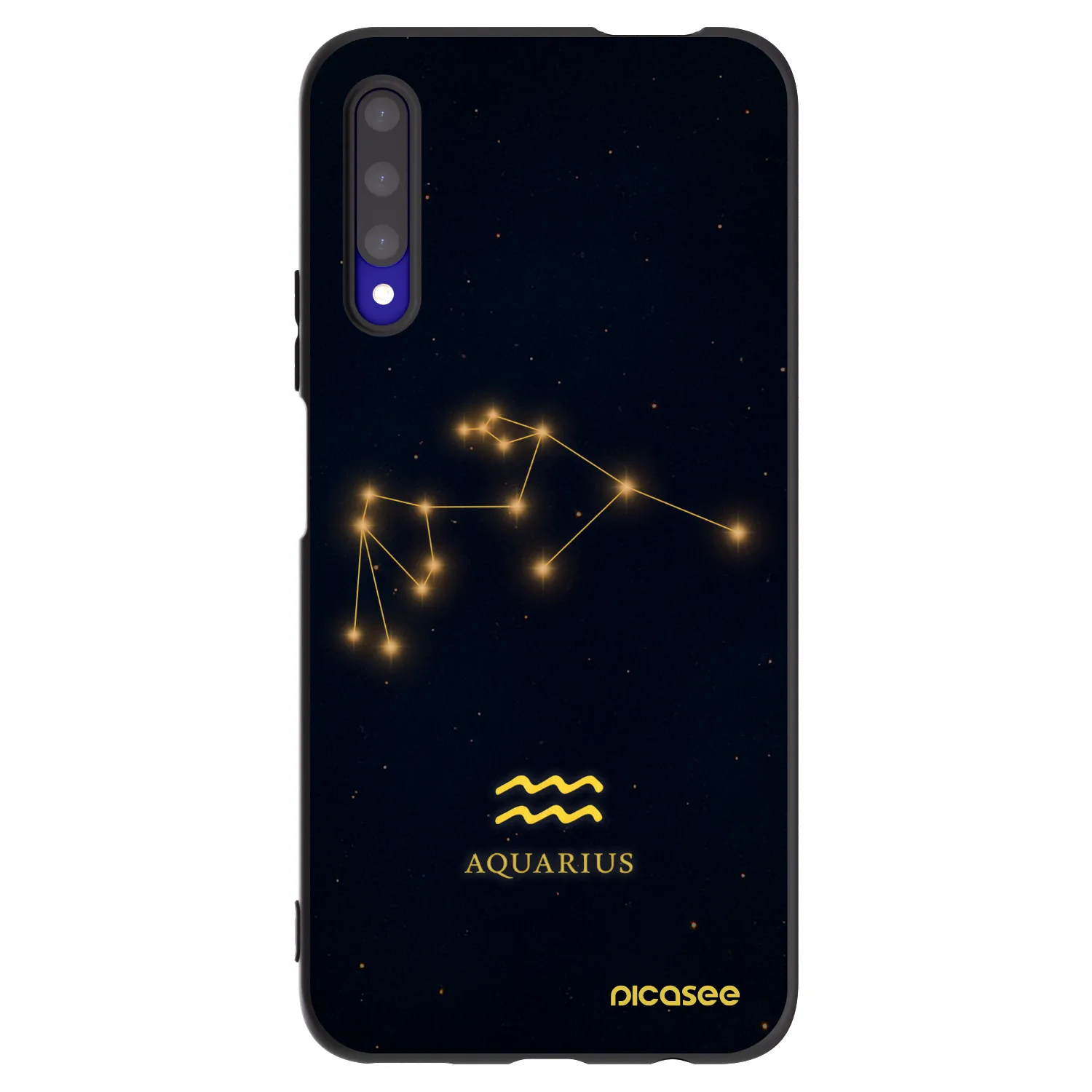 Picasee Μαύρη θήκη σιλικόνης για Honor 9X Pro - AQUARIUS