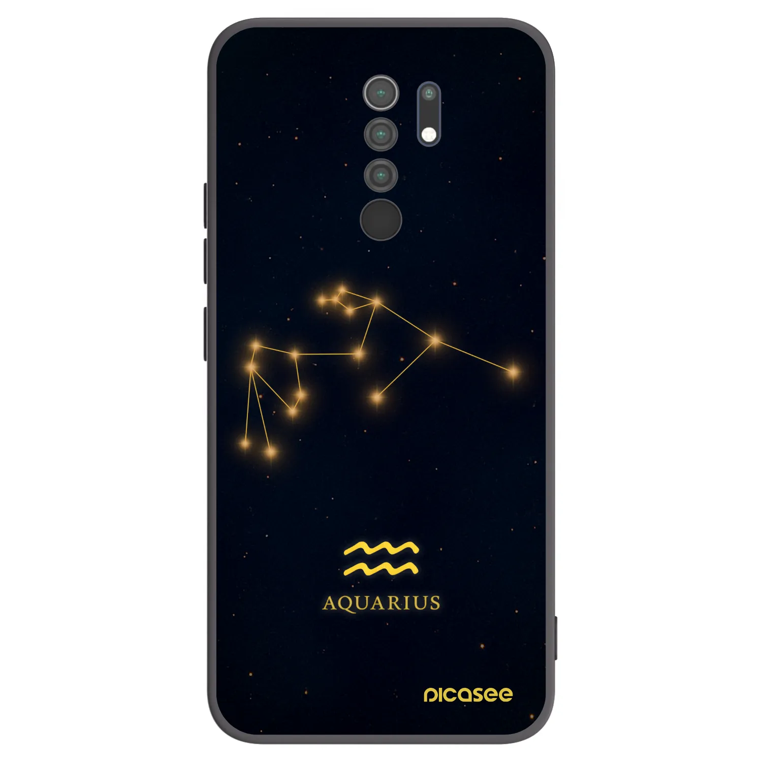 Picasee Μαύρη θήκη σιλικόνης για Xiaomi Redmi 9 - AQUARIUS