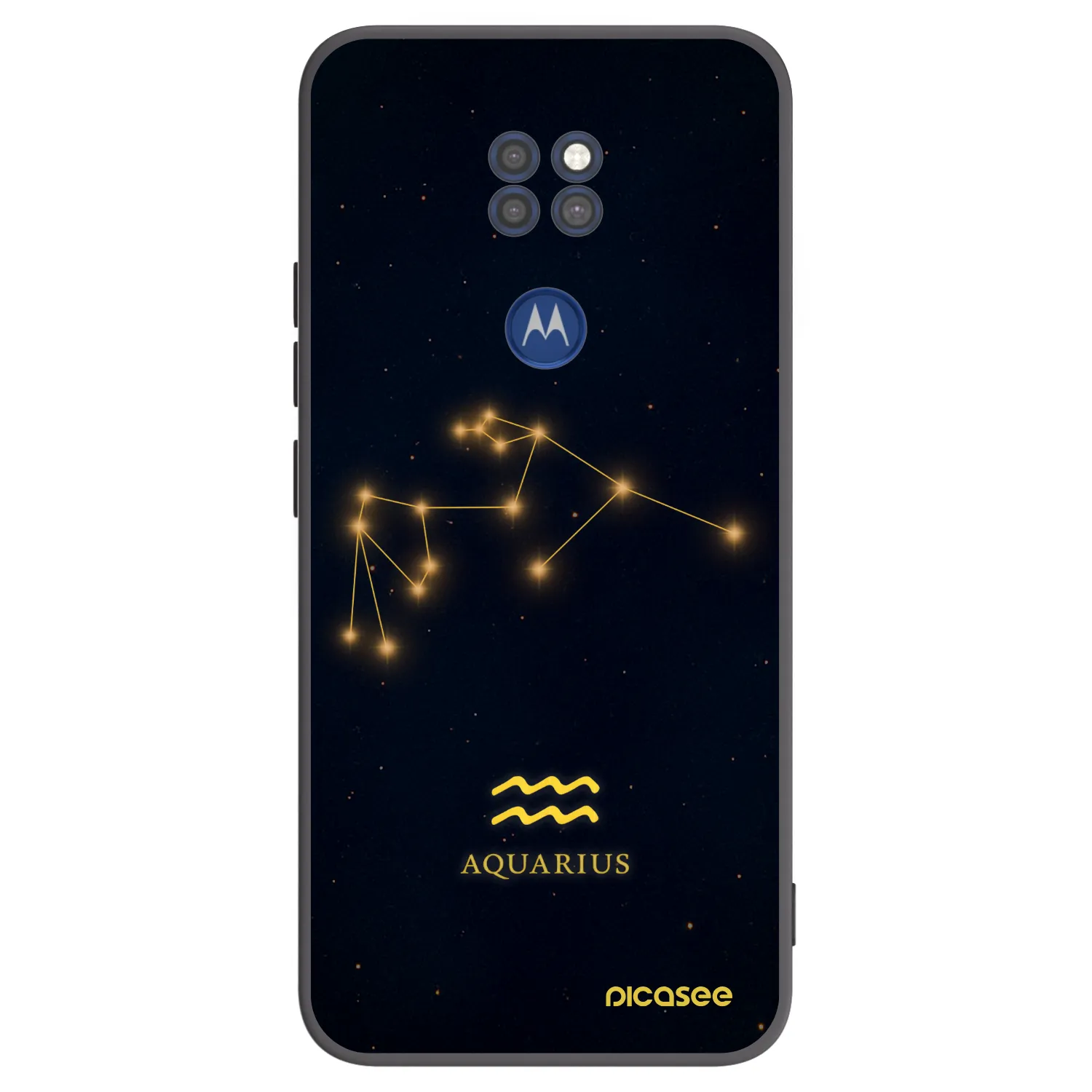 Picasee Μαύρη θήκη σιλικόνης για Motorola Moto G9 Play - AQUARIUS