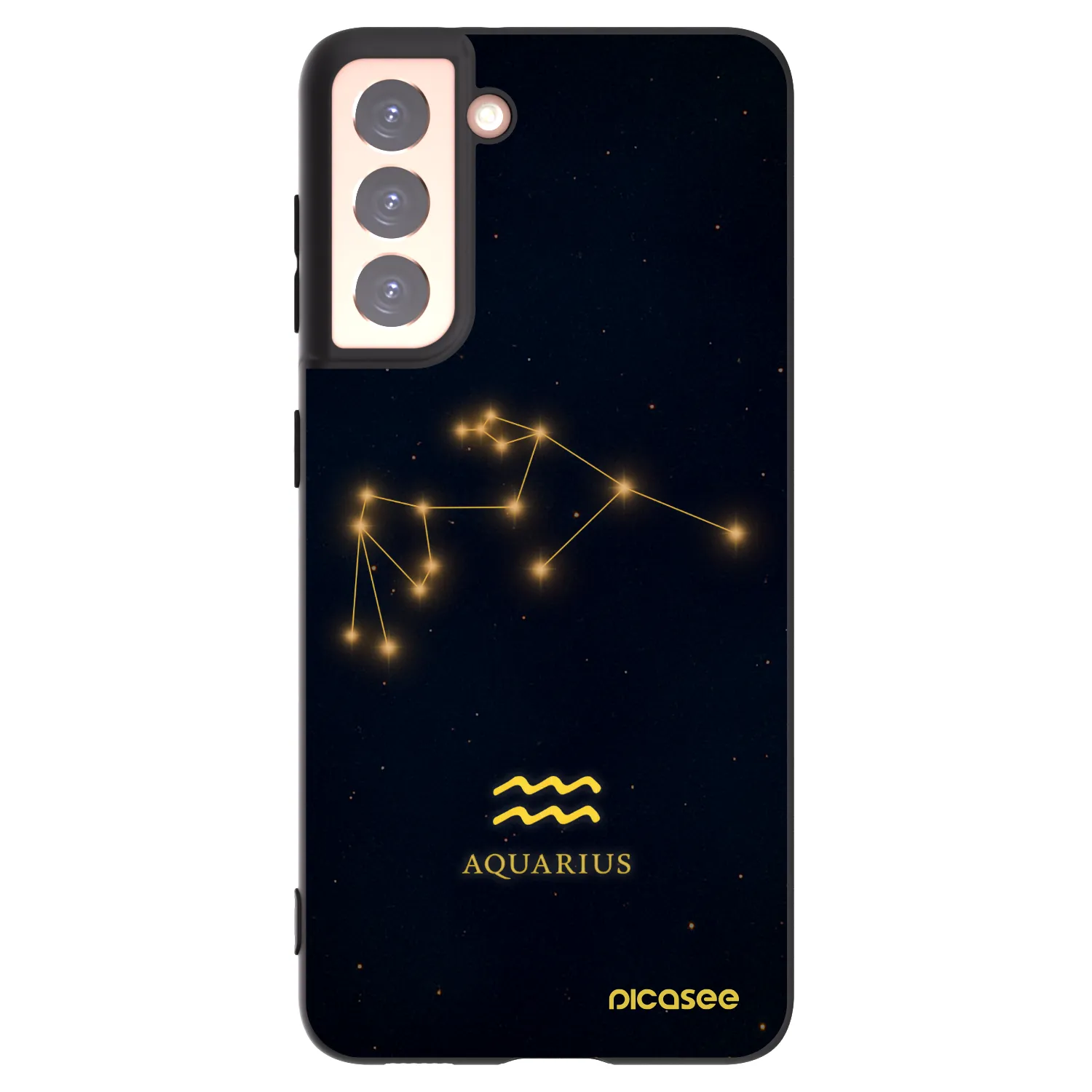 Picasee Μαύρη θήκη σιλικόνης για Samsung Galaxy S21 5G G991B - AQUARIUS
