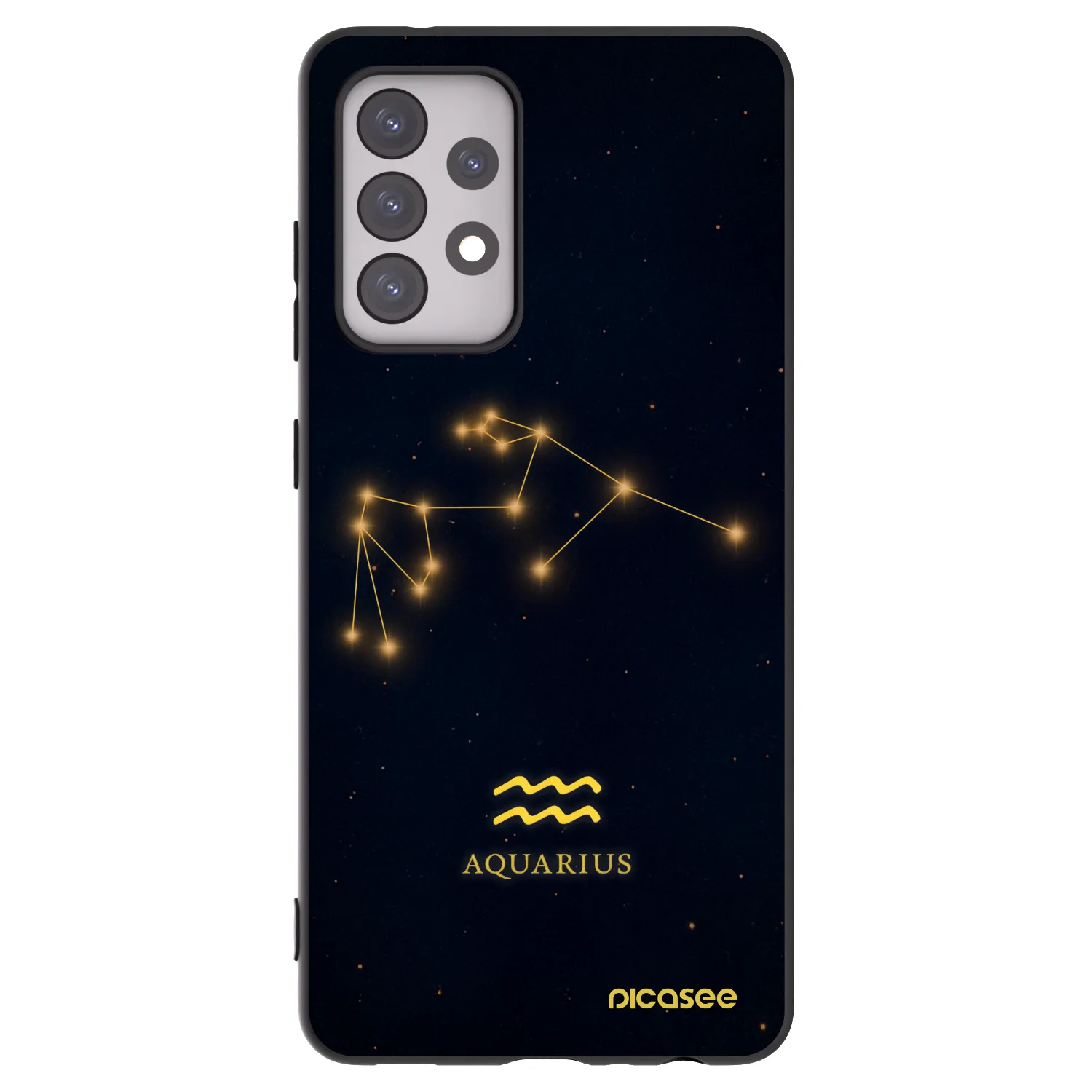 Picasee Μαύρη θήκη σιλικόνης για Samsung Galaxy A52 5G A525F - AQUARIUS