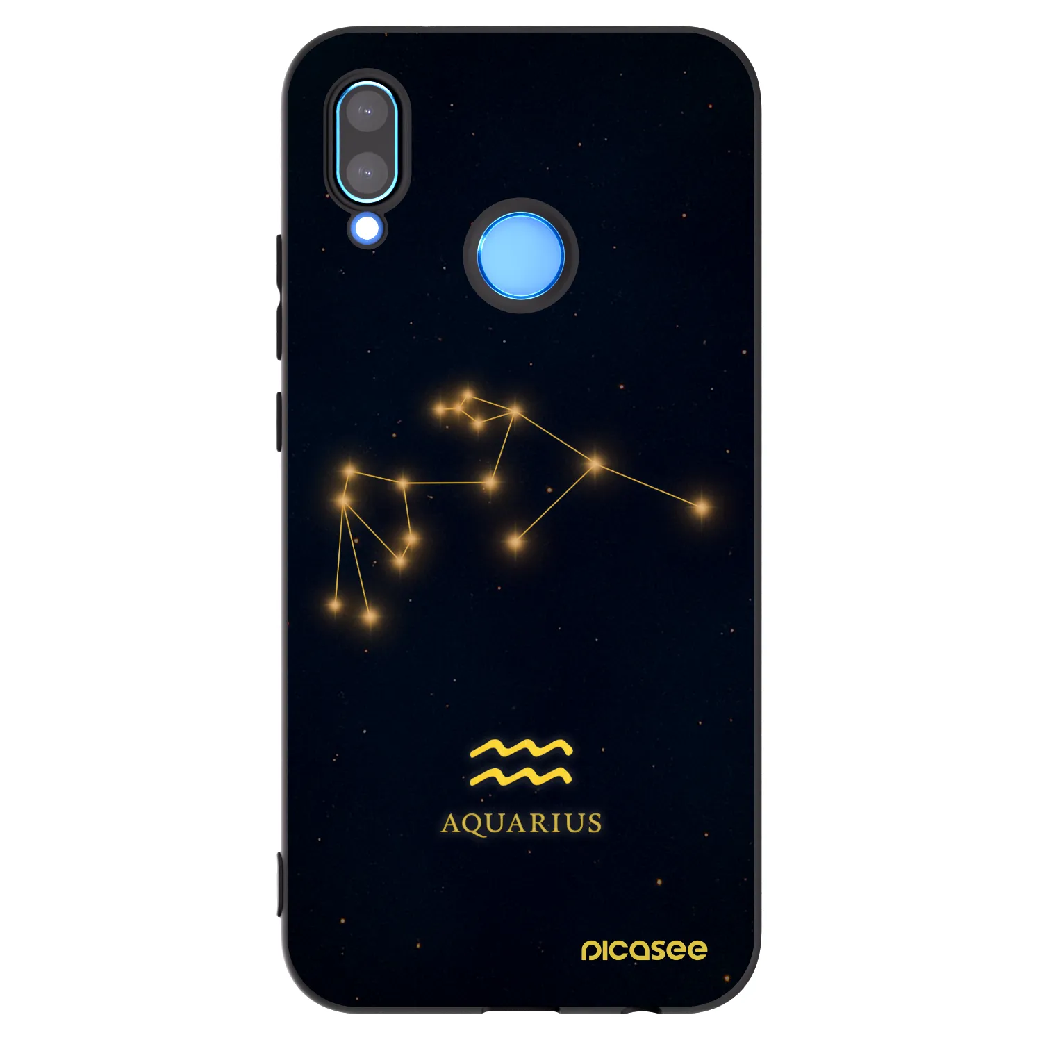 Picasee Μαύρη θήκη σιλικόνης για Huawei P20 Lite - AQUARIUS
